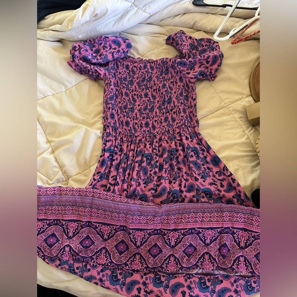 Pink and Purple Patterned Dress
